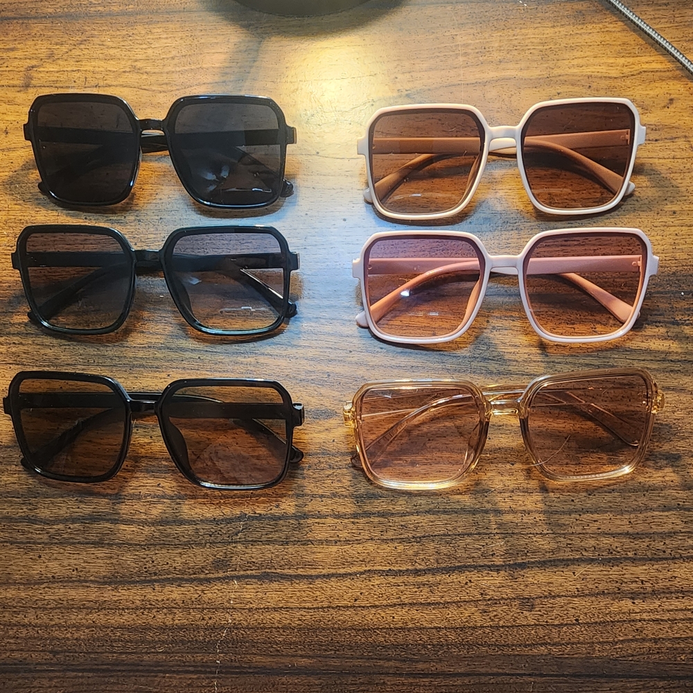WOMEN'S OVERSIZED SQUARE Sunglasses - Black, Pink, Brown